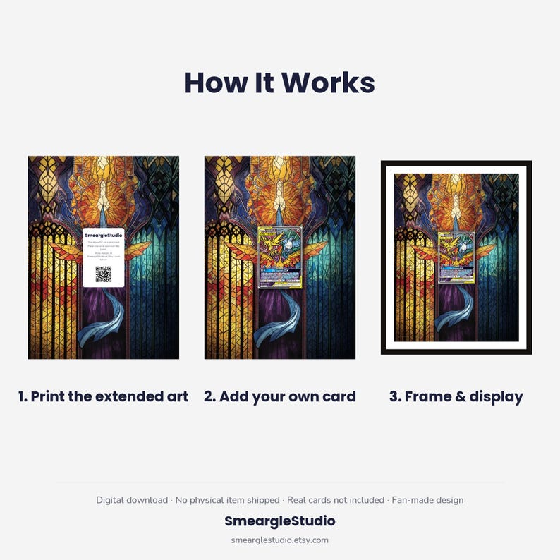 Moltres, Zapdos, Articuno GX 210 Extended Art - Pokemon Framed Wall Print | Printable Digital Download Poster image 4