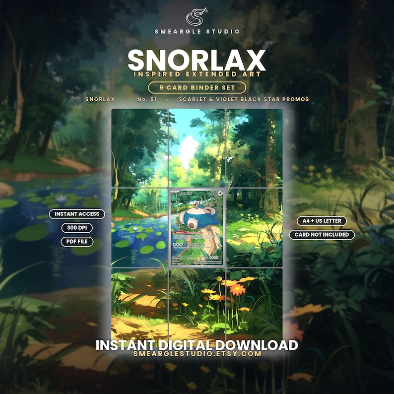 Snorlax 51 Extended Binder Art Binder Display (Digital Download) image 1