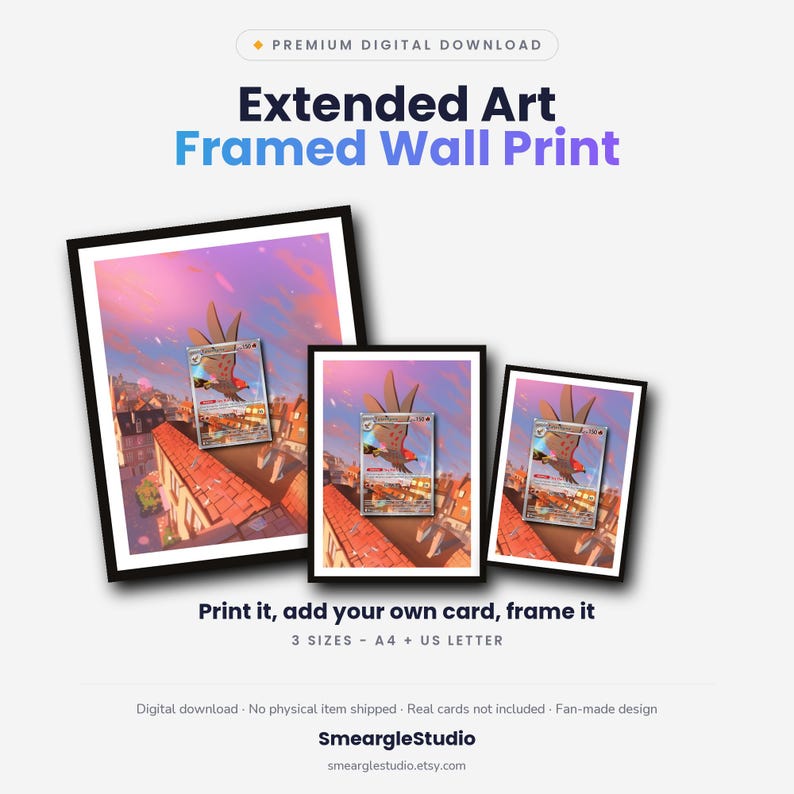Talonflame 91/88 Extended Art - Pokemon Framed Wall Print | Printable Digital Download Poster image 1