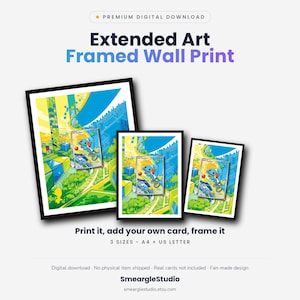 Squirtle 39 Extended Art - Pokemon Framed Wall Print | Printable Digital Download Poster image 1