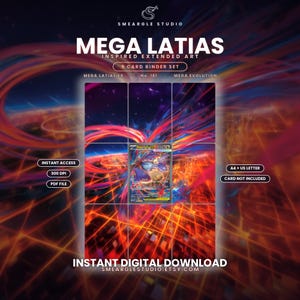 Présentoir d'oeuvres d'art à reliure longue Mega Latias EX 181/132 (téléchargement numérique)