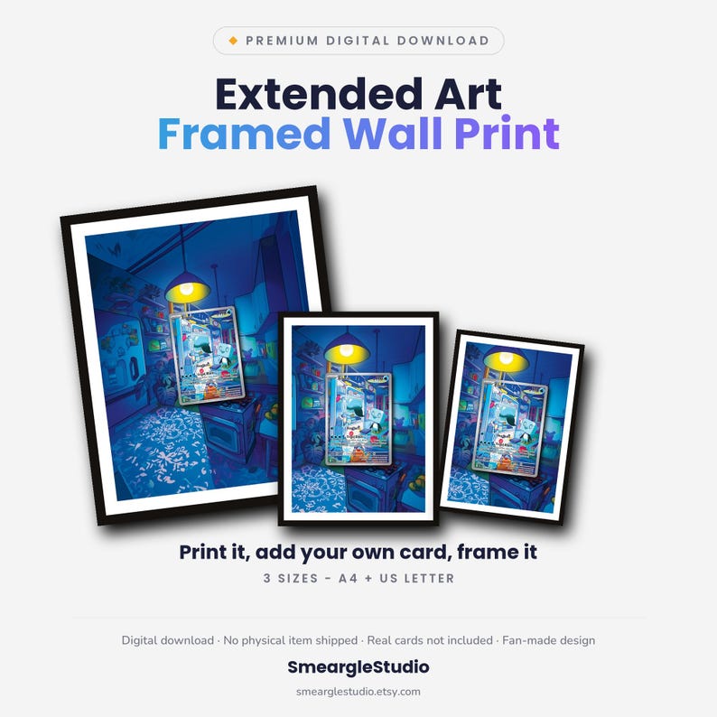 Eiscue 205 Extended Art - Ingelijste Pokémon-muurposter | Printbare digitale downloadposter afbeelding 1