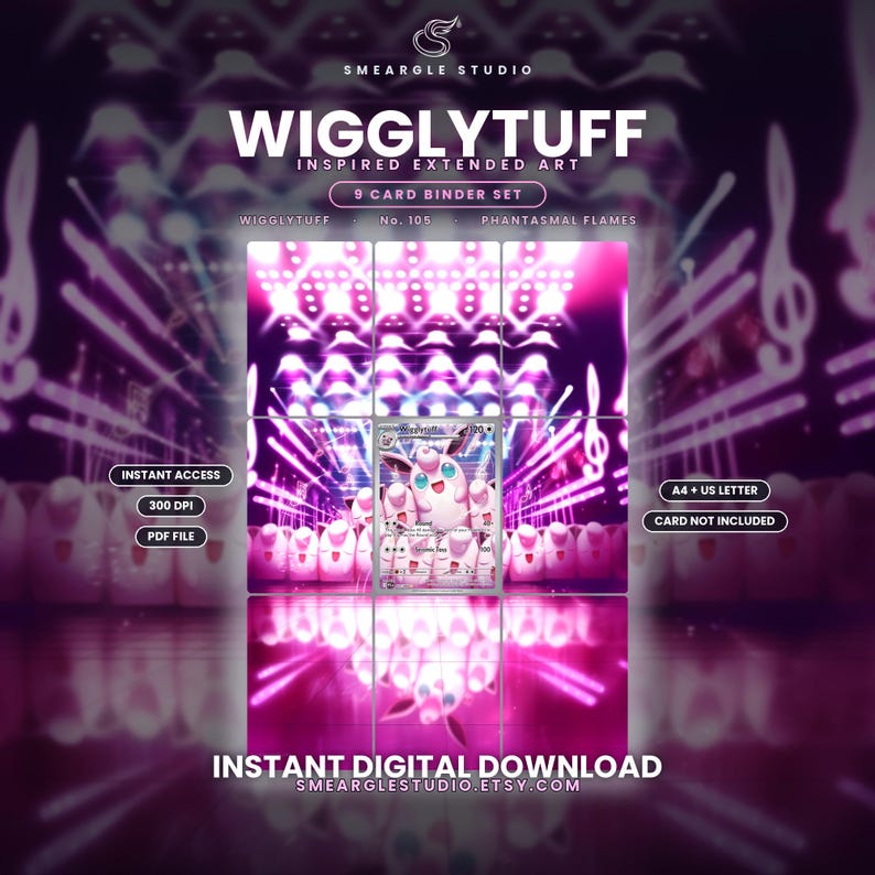 Wigglytuff 105/94 Extended Binder Art Display (Digital Download) image 1