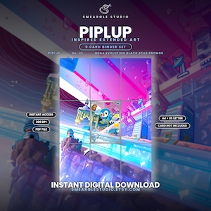 Piplup 42 Extended Binder Art Display (Digital Download) image 1