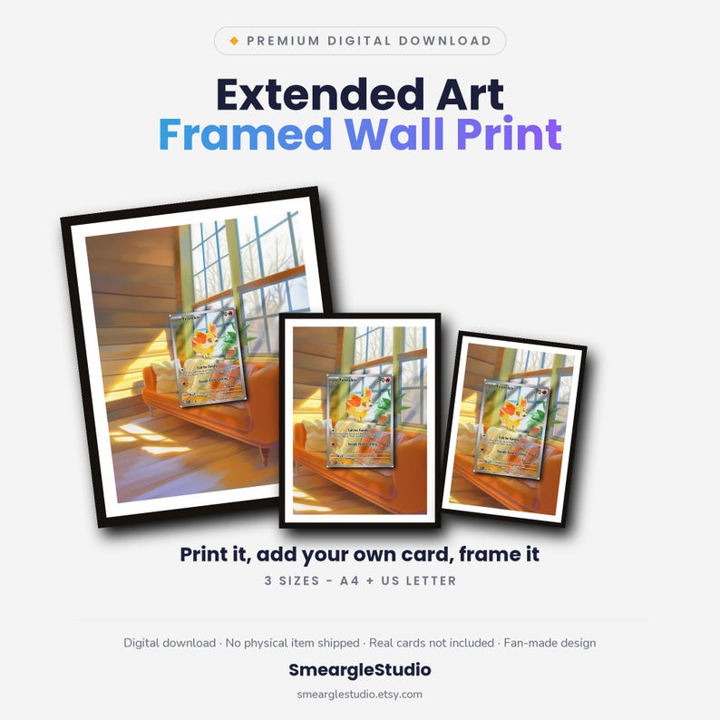 Fennekin 80 Extended Art - Pokemon Framed Wall Print | Printable Digital Download Poster image 1
