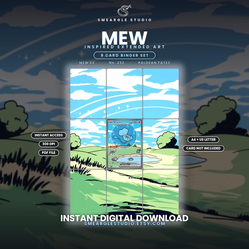 Mew ex 232/91 Extended Binder Art Display (Digital Download) image 1