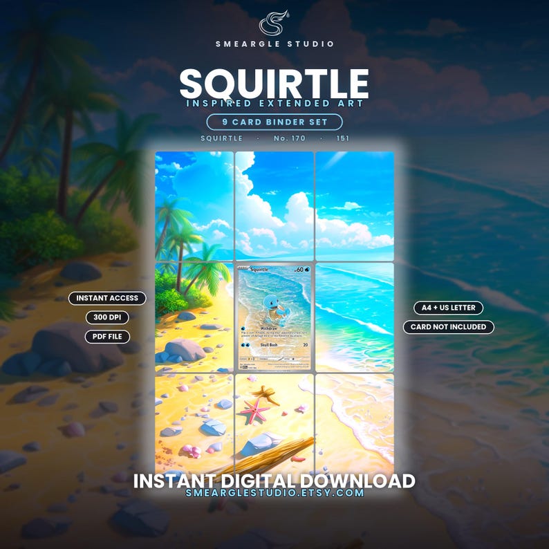 Squirtle 170/165 Extended Binder Art Binder Display (Digital Download) image 1