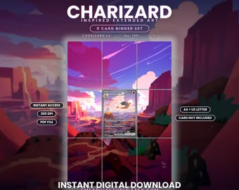 Charizard ex 199/165 Extended Binder Art Display (Digital Download)