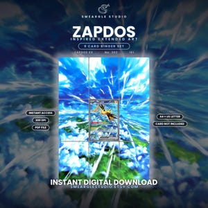 Zapdos ex 202/165 Exhibición de arte de carpeta extendida (Descarga digital) imagen 1