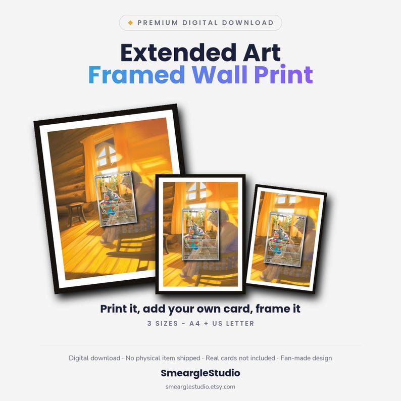 Mimikyu 75 Extended Art - Pokemon Framed Wall Print | Printable Digital Download Poster image 1