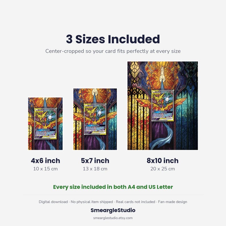 Moltres, Zapdos, Articuno GX 210 Extended Art - Pokemon Framed Wall Print | Printable Digital Download Poster image 3