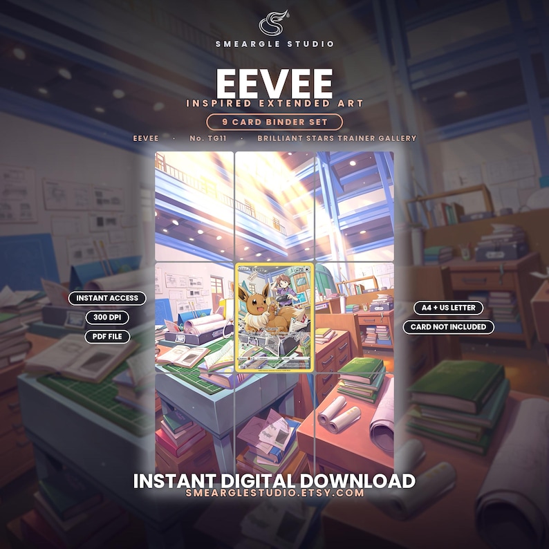 Eevee TG11/TG30 Extended Binder Art Display (Digital Download) image 1