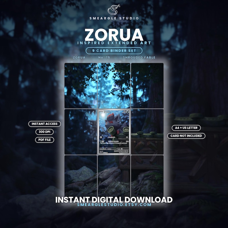 Zorua 75/64 Extended Binder Art Display (Digital Download) image 1