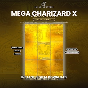 Exhibición de arte extendida del archivador Mega Charizard X Ex 130/94 (Descarga digital)
