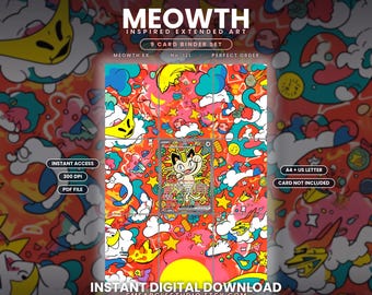 Meowth 121/88 Extended Binder Art Binder Display (Digital Download)