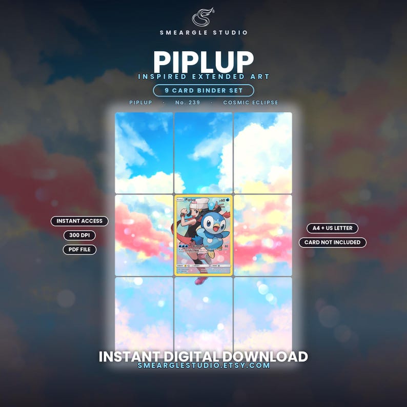Piplup 239/236 Extended Binder Art Display (Digital Download) image 1