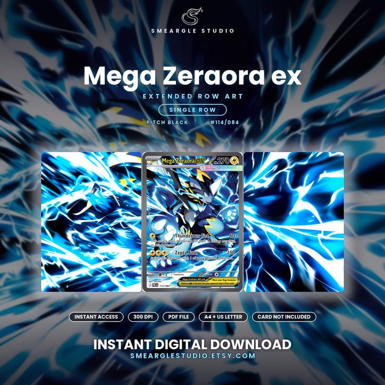 Mega Zeraora ex 114/84 Extended Row Art (Digital Download) image 1
