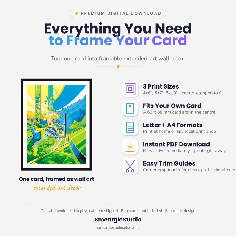 Squirtle 39 Extended Art - Pokemon Framed Wall Print | Printable Digital Download Poster image 2
