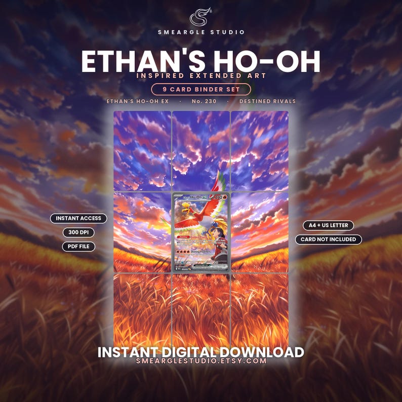 Ethan's Ho-Oh Ex 230/182 Extended Binder Art Display (Digital Download) image 1