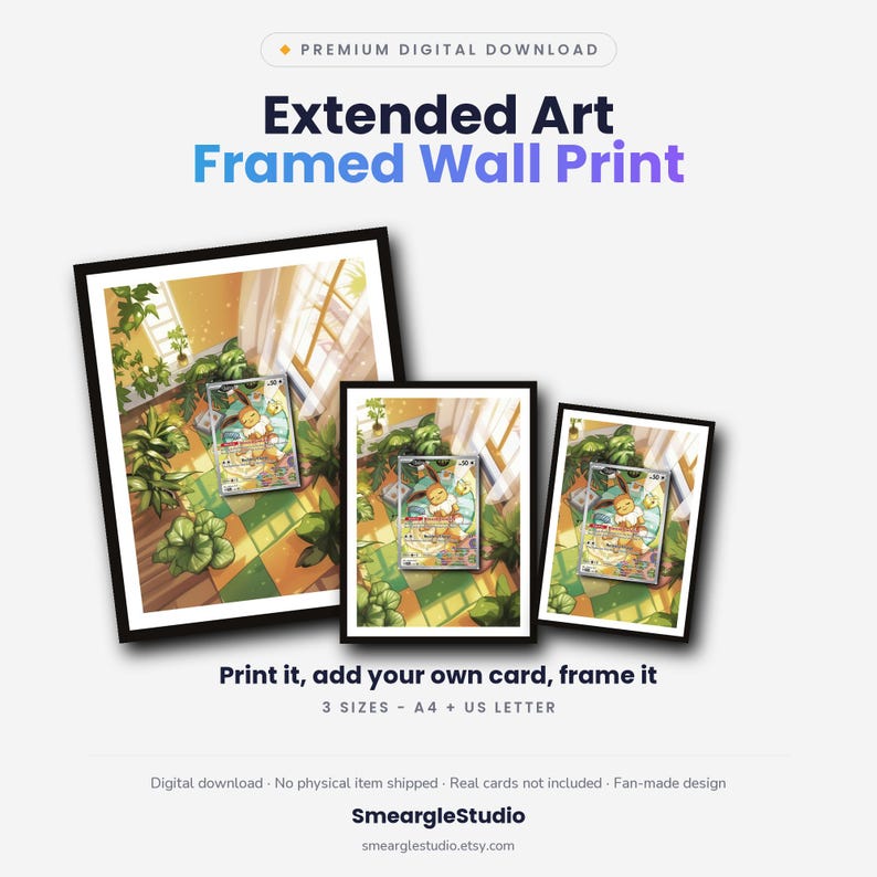 Eevee 173 Extended Art - Pokemon Framed Wall Print | Printable Digital Download Poster image 1