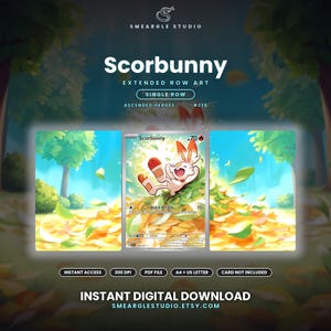 Scorbunny 225/217 Extended Row Art (Digital Download) image 1