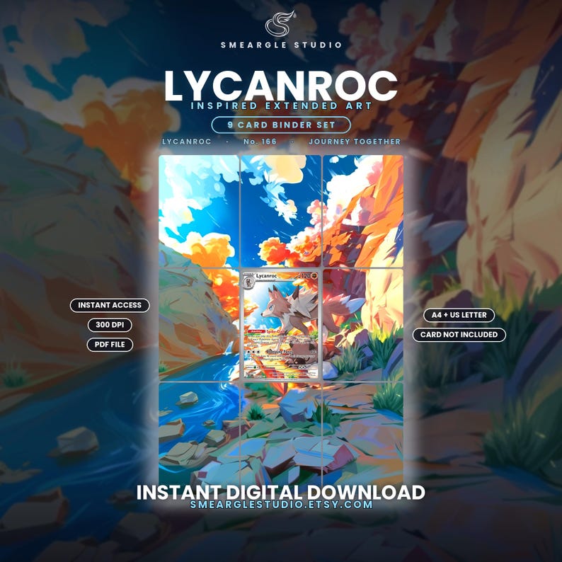Lycanroc 166/159 Extended Binder Art Display (Digital Download) image 1