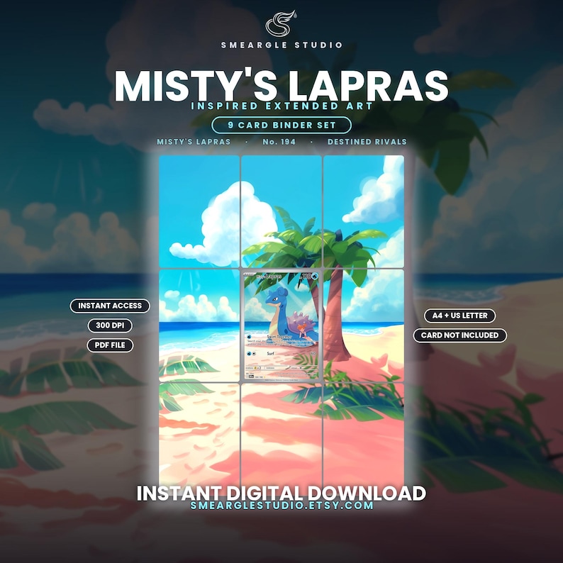 Misty's Lapras 194/182 Extended Binder Art Display (Digital Download) image 1