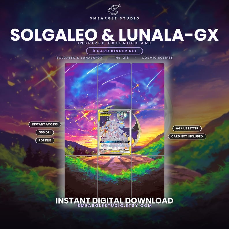 Solgaleo & Lunala GX 216/236 Extended Binder Art Display (Digital Download) image 1