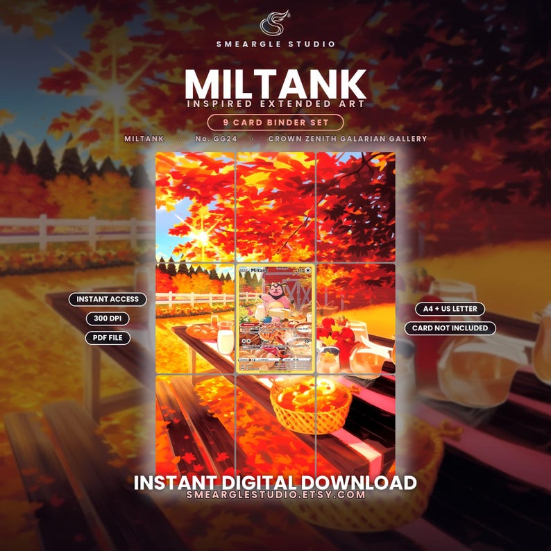 Miltank GG24/GG70 Extended Binder Art Display (Digital Download) image 1