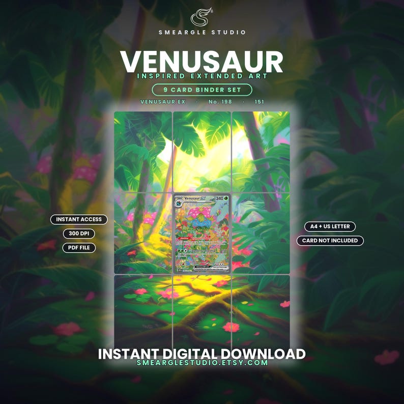 Venusaur ex 198/165 Extended Binder Art Binder Display (Digital Download) image 1