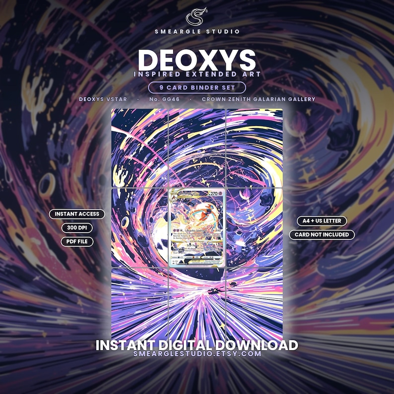 Deoxys VSTAR GG46/GG70 Extended Binder Art Display (Digital Download) image 1