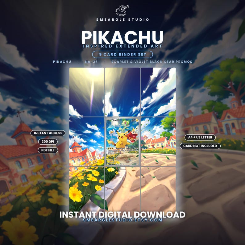 Pikachu 27/215 Extended Binder Art Display (Digital Download) image 1