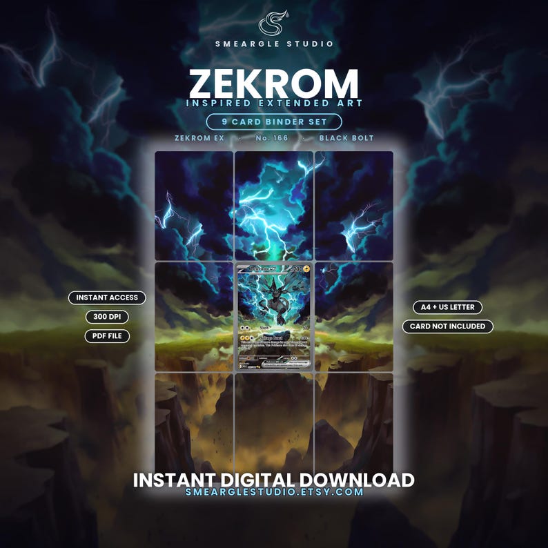 Zekrom ex 166/86 Extended Binder Art Display (Digital Download) imagen 1