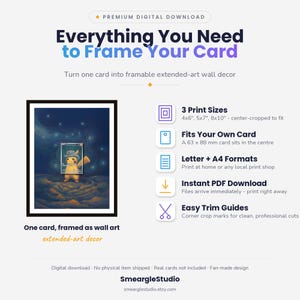 Pikachu 85 Extended Art - Pokemon Framed Wall Print | Printable Digital Download Poster image 2