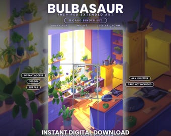 Bulbasaur 143/142 présentoir d'oeuvres d'art à reliure longue durée (téléchargement numérique)
