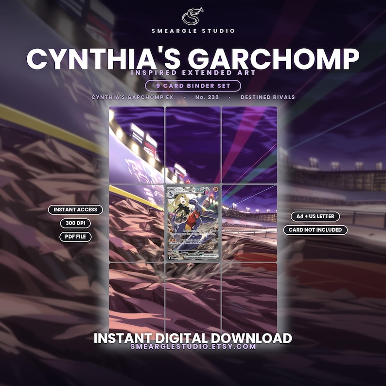 Cynthia's Garchomp Ex 232/182 Extended Binder Art Display (Digital Download) image 1
