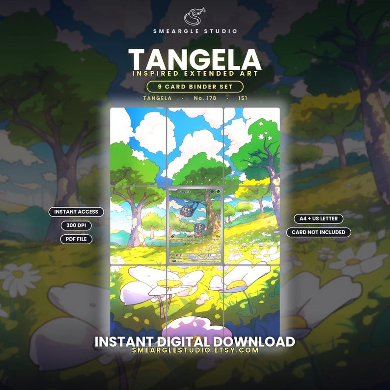 Tangela 178/165 utökad pärmkonstdisplay (digital nedladdning) bild 1