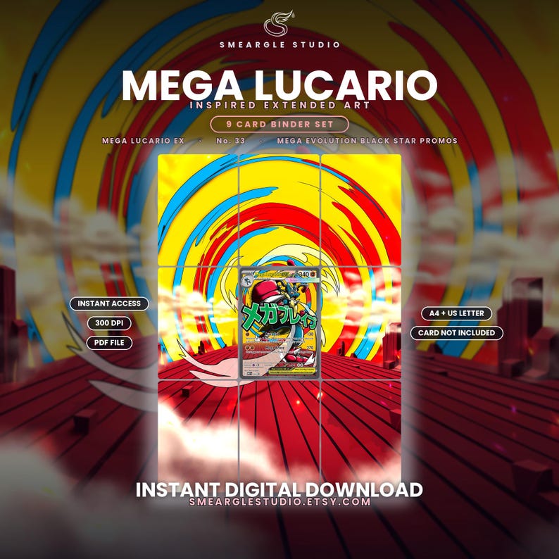 Mega Lucario ex 33 Erweitertes Binder-Art-Display (Digitaler Download) Bild 1