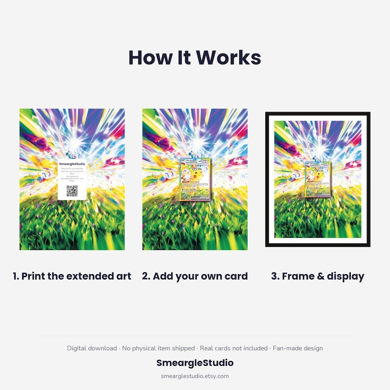 Pikachu 238/191 Extended Art - Pokemon Framed Wall Print | Printable Digital Download Poster image 4