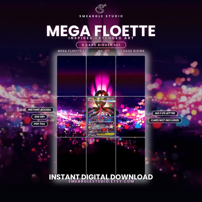 Mega Floette ex 117/86 Extended Binder Art Display (Digital Download) image 1