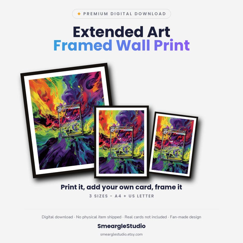 Mega Gengar 284/217 Extended Art - Pokemon Framed Wall Print | Printable Digital Download Poster image 1