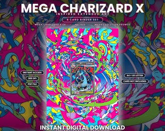 Mega Charizard X ex 23 Extended Binder Art Display (Digital Download)