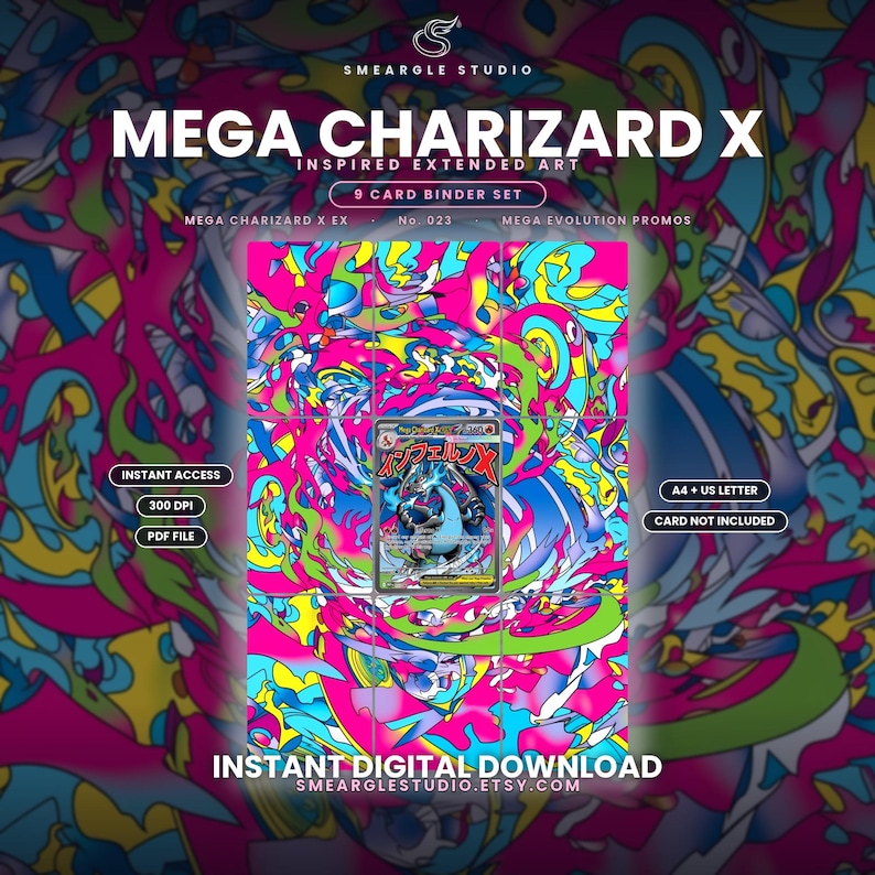 Mega Charizard X ex 23 Extended Binder Art Display (Digital Download) image 1