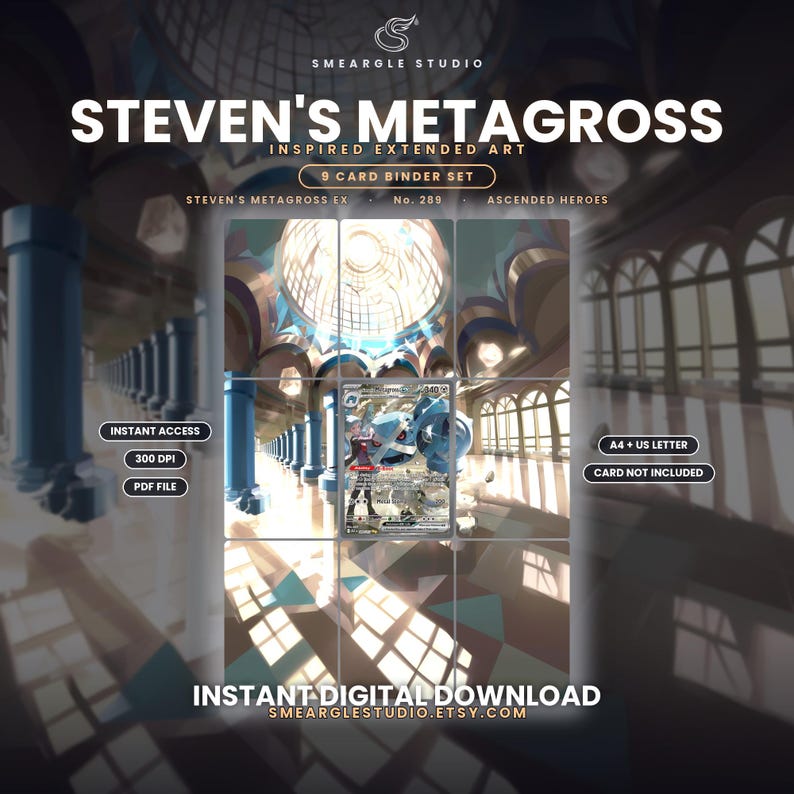 Steven's Metagross Ex 289/217 Extended Binder Art Display (Digital Download) image 1