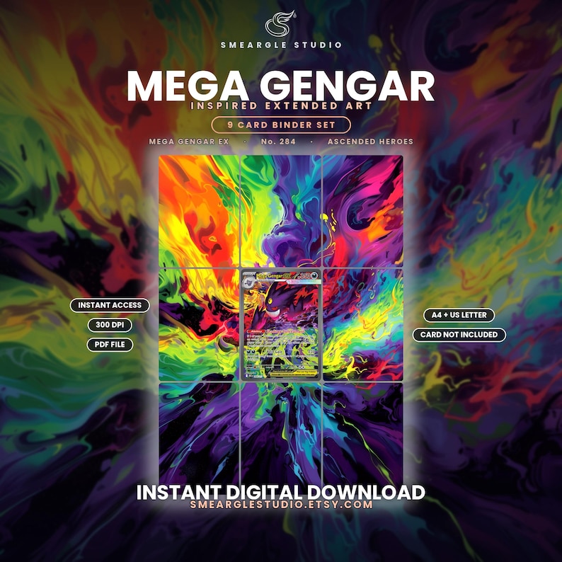 Mega Gengar ex 284/217 Extended Binder Art Binder Display (Digital Download) image 1