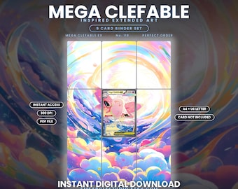 Mega Clefable ex 119/88 Extended Binder Art Display (Digital Download)