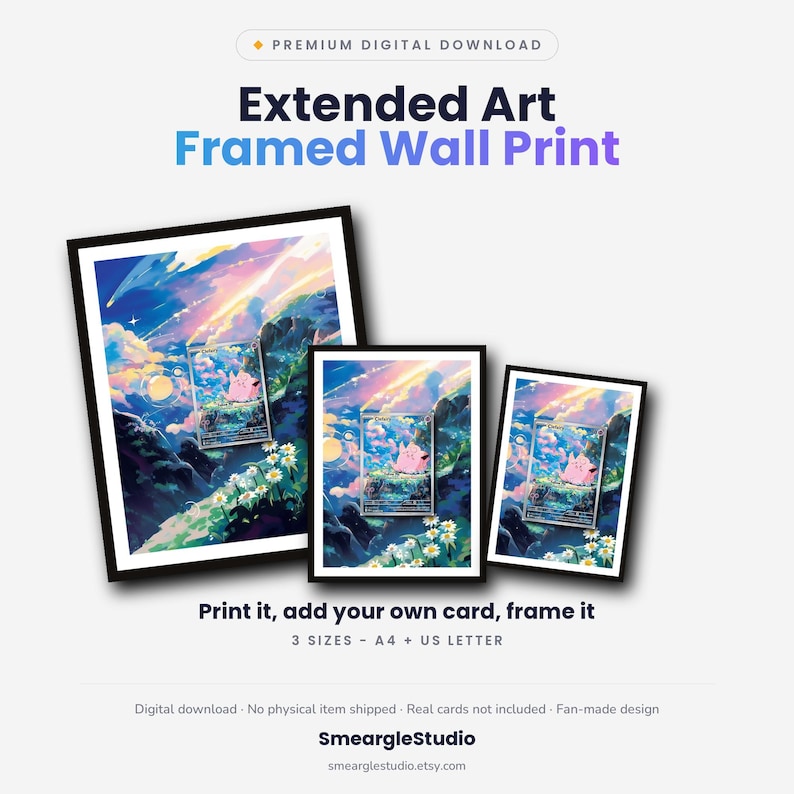 Clefairy 94/88 Extended Art - Pokemon Framed Wall Print | Printable Digital Download Poster image 1