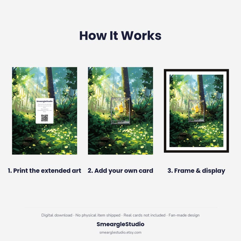 Pikachu 276/217 Extended Art - Pokemon Framed Wall Print | Printable Digital Download Poster image 4