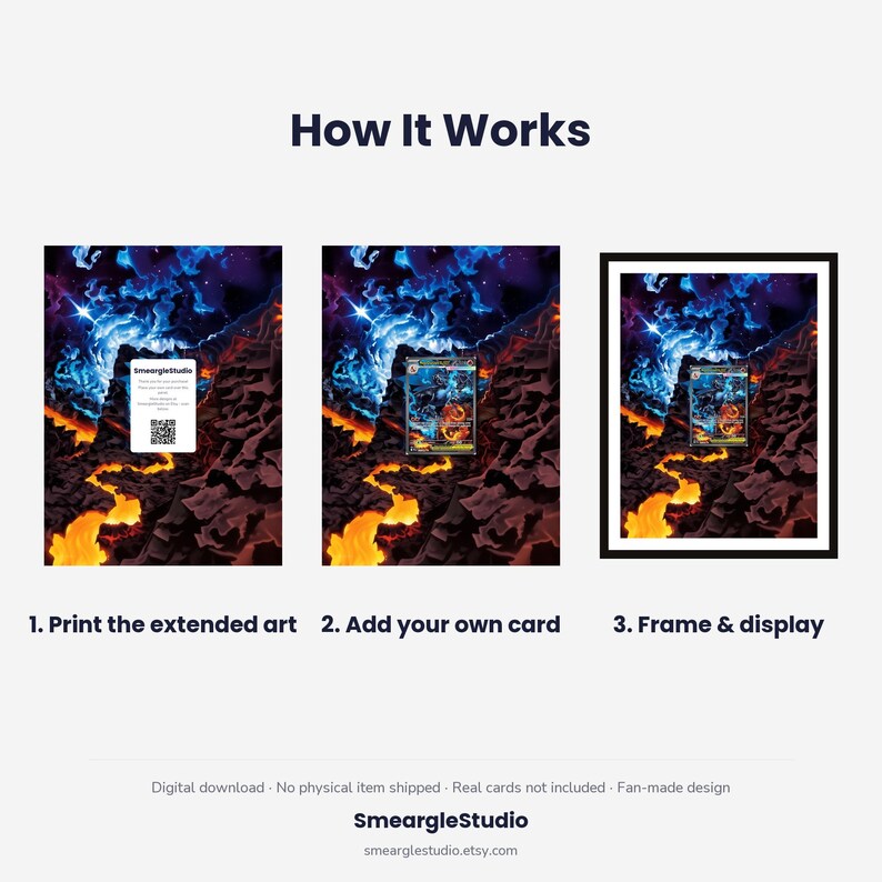 Charizard 125/94 Extended Art - Pokemon Framed Wall Print | Printable Digital Download Poster image 4