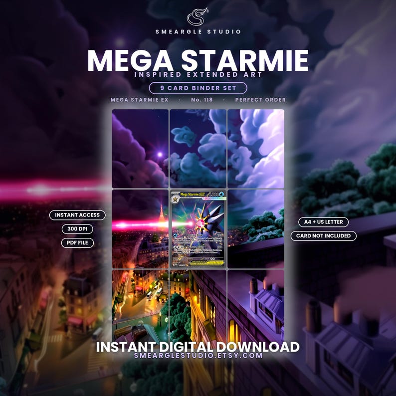 Mega Starmie ex 118/88 Extended Binder Art Display (Digital Download) image 1